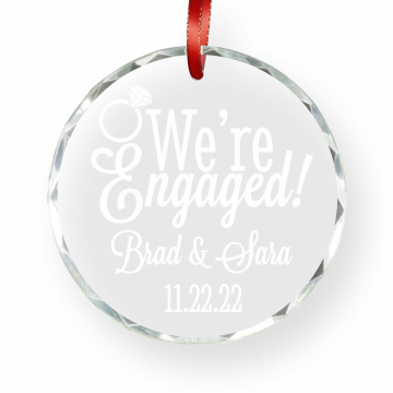We're Engaged | Personalized Crystal Ornament